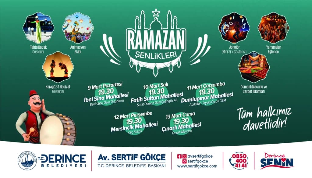 Derince'de Ramazan Şenlikleri başlıyor