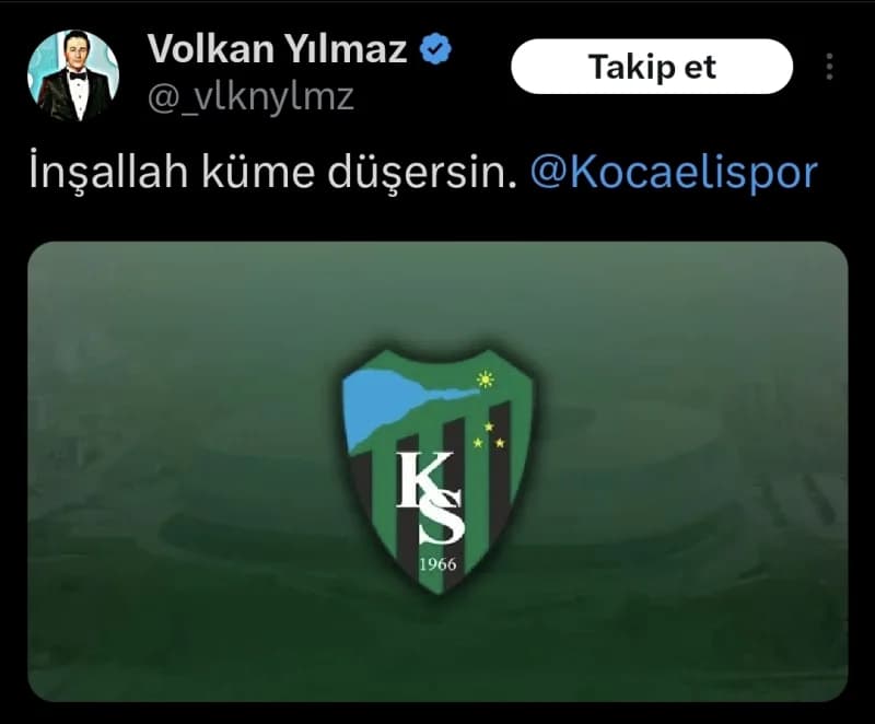 Kocaelispor Taraftarından Volkan Yılmaz’a Sert Tepki!