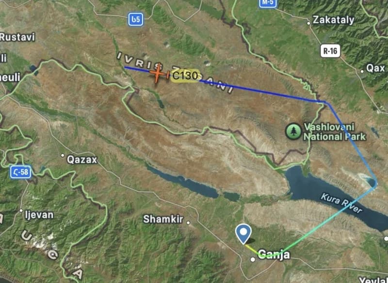 Gürcistan'da C130 Kargo Uçağı Düştü!