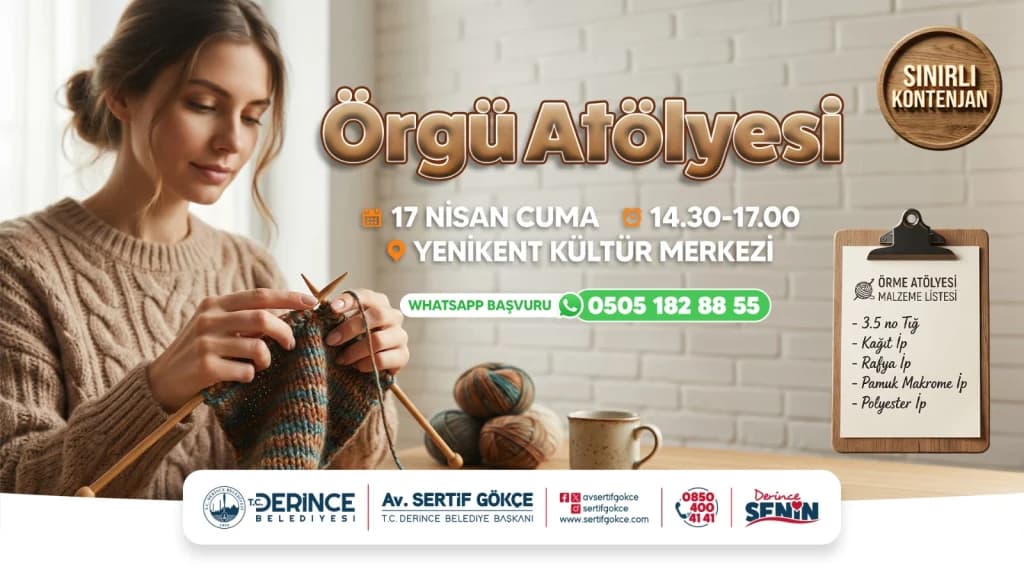 Derince'de örgü atölyesi başlıyor