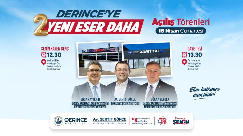 Derince'ye iki yeni eser daha