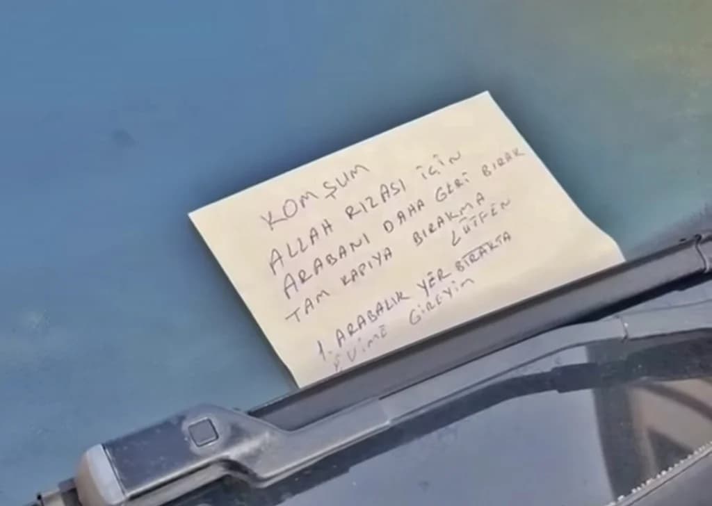 Park kavgası yerine nazik not