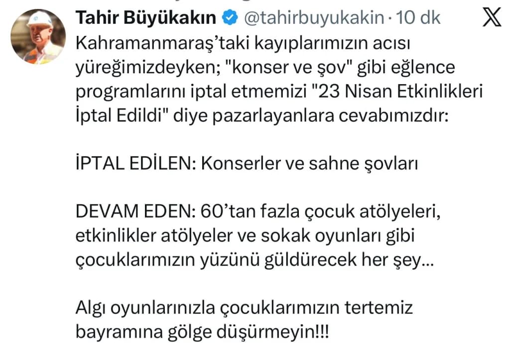 Büyükakın'dan 23 Nisan açıklaması: Gölge düşürmeyin