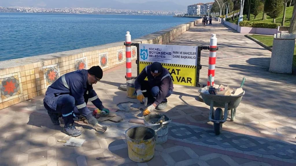 Değirmendere Sahili'nde Bakım ve Onarım Çalışmaları