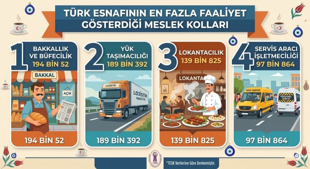 Türkiye'de esnafın zirvesi değişmedi: Bakkallık ilk sırada